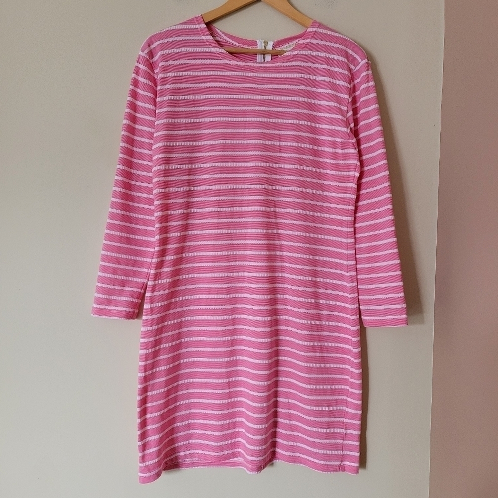 Sail to Sable Lightweight Pink and White Nautical Stripe Cover-up Dress Size M